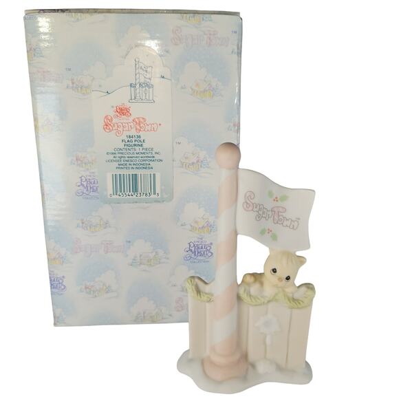 Precious Moments Sugar Town Flag Pole Figurine Enesco 184136 1996 - Picture 1 of 9